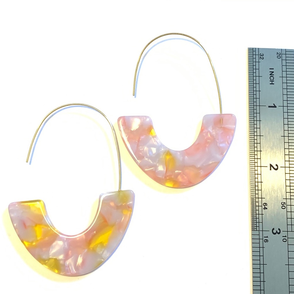 Pink hoop Acrylic earrings